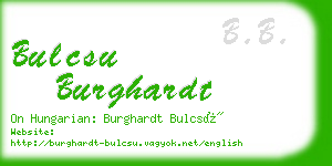 bulcsu burghardt business card